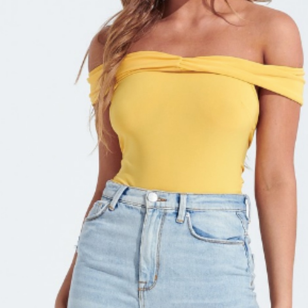 Off The Shoulder Open Back BodySuit
